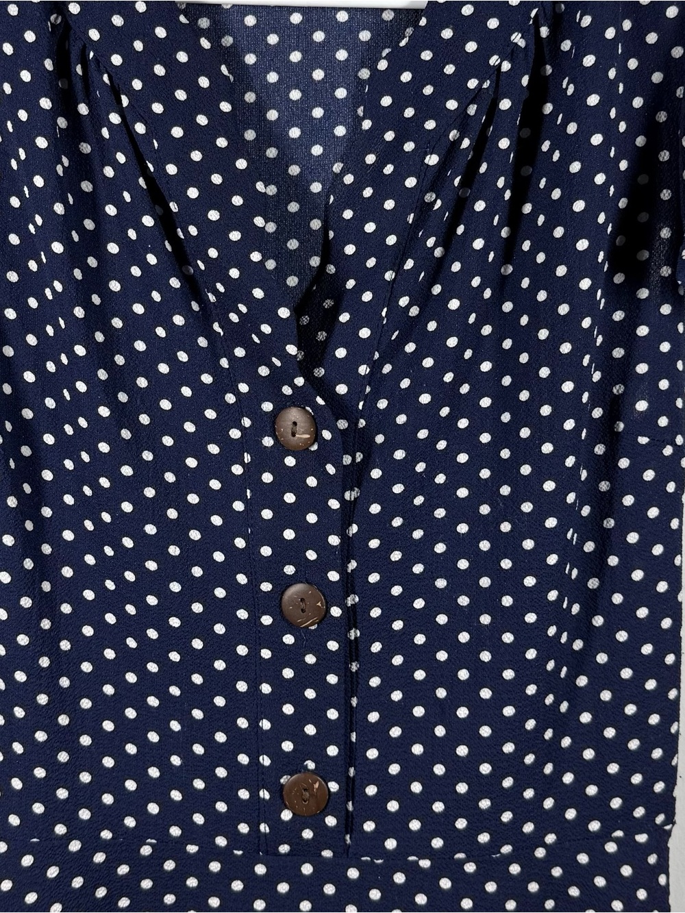 Monteau Navy Polka Dot Flutter Sleeve Tie Waist Dress - Picture 7 of 12